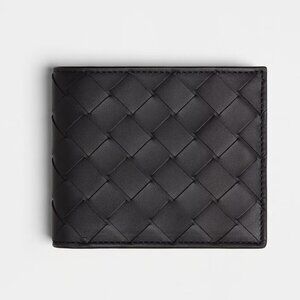 Bottega Veneta Intrecciato Bi-Fold Wallet (Black/Grass)